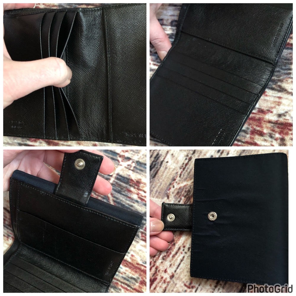 Prada AUTHENTIC Vintage Bleu Navy Blue Nylon Tessuto Logo Organizer Wallet - Picture 13 of 16